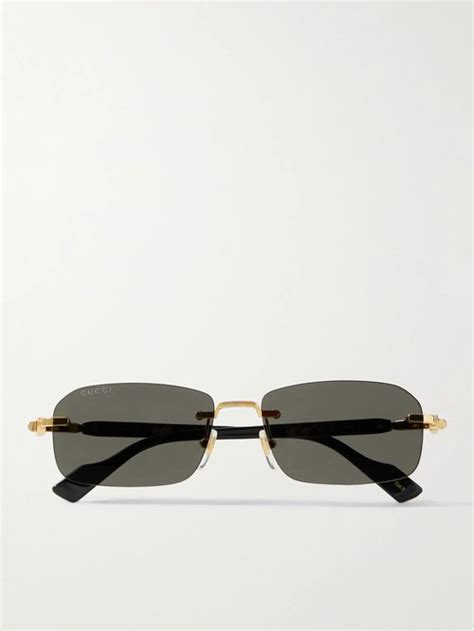 gucci gg 1221s|Rectangular frame sunglasses in gold.